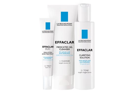 La Roche-Posay Effaclar 3-Step System with three sensitive skin acne products