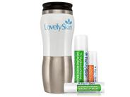 FixMySkin Healing Body Balm + Lip Balm Vanilla + Lip Balm Unflavored + LovelySkin Mug