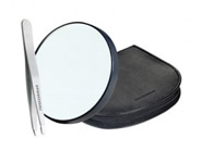 Tweezerman Black Mini Slant Tweezers with Black Mirror