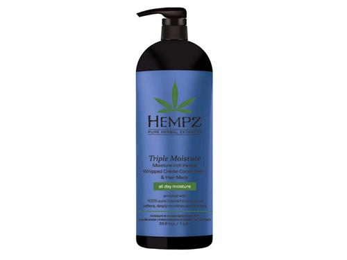 Hempz Haircare Triple Moisture Moisture-Rich Herbal Whipped Creme Conditioner & Hair Mask Liter